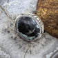 Native American Sterling Oval Black Jack Shield Ring Size 11 For Men