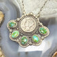 Sterling Silver Southwestern Style 1944 Mercury Dime & Sonora Gold Turquoise Necklace For Women