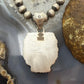 Sterling Silver Southwestern Style Square Blackjack Turquoise Decorated Pendant For Women