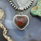 Sterling Silver Southwestern Style Seam Agate Heart Decorated Pendant For Women