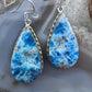 Sterling Silver Southwestern Style Teardrop Blue Apatite Dangle Earrings For Women