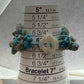 Sterling Silver Natural Turquoise and MOP Beads 6" Bracelet For Women
