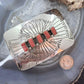 Joann Begay Native American Sterling Silver 5 Coral Stamped Belt Buckle For Men
