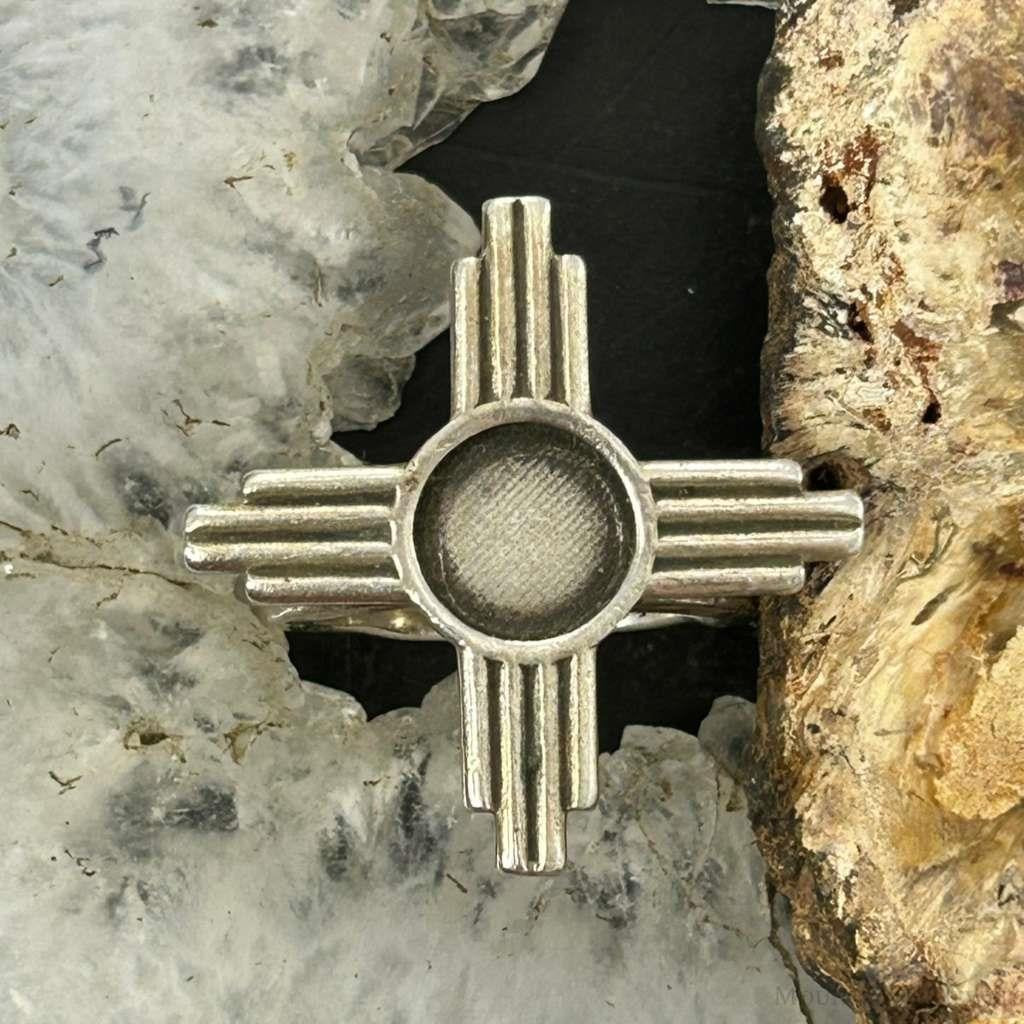 Vintage Native American Taos NM Sterling Silver Cast Zia Ring Size 7.5 For Women