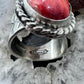 Joe Piaso, Jr. Sterling Silver Oval Orange Spiny Oyster Decorated Ring Size 8 For Women