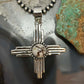 Sterling Silver Southwestern Style Rounded Wild Horse Unisex Zia Pendant #1