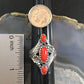 Carolyn Pollack Southwestern Style Sterling Silver 3 Red Jasper Elongated Ring