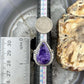 Sterling Silver Southwestern Style Teardrop Charoite Decorated Ring Size 7.5 For Women