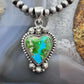 Sterling Silver Southwestern Style Sonora Gold Turquoise Heart Pendant For Women