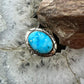 Native American Sterling Silver Oval Turquoise Decorated Ring Sz 8.5 For Women