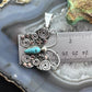 Alex Sanchez Sterling Silver Turquoise & Petroglyph Butterfly Pendant For Women