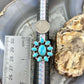 Sterling Silver Southwestern Style Mohave Turquoise Cluster Ring Size 7.5 For Women