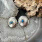 Native American Sterling Silver Concho w/Turquoise Dot Stud Earrings For Women