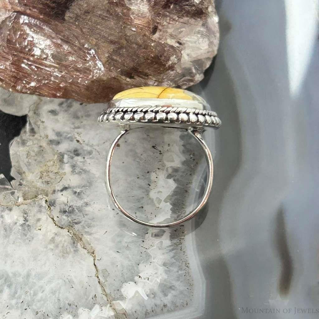 Sterling Silver Southwestern Style Round Mookaite Jasper Ring Size 7.5 For Women