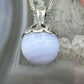 Carolyn Pollack Sterling Silver Round Blue Lace Agate Pendant With Necklace