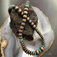 Southwestern Style Copper Navajo Pearl Round,Saucer & Turquoise 18"-20" Necklace For Women