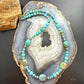 Carolyn Pollack Sterling Silver Round & Oval Turquoise Beads Decorated 20"-22" Necklace For Women