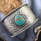 Tawney Cruz-Willie Sterling Silver Hammered Texture Turquoise Heavy Bracelet