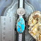 Sterling Silver Southwestern Style Oval Apatite Decorated Ring Size 8.5 For Women