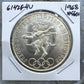 1968 Mexico 72% Silver Olympic Games 25 Pesos #61425-4U