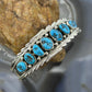 Anita Whitegoat Native American Sterling Silver Turquoise Row Bracelet For Women