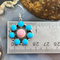 Native American Sterling Silver & Turquoise, Pink Conch Cluster Dangle Earrings For Women