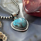 Sterling Silver Southwestern Style Chrysocolla Heart Decorated Pendant For Women