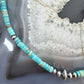 Sterling Silver Turquoise and Navajo Pearl Beads 17" Necklace For Women