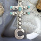 Sterling Silver Southwestern Style Cross with Turquoise Decorated Unisex Pendant