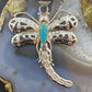 Alonzo Mariano Sterling Kingman Turquoise Dragonfly Decorated Pendant For Women