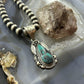 Sterling Silver Southwestern Style Teardrop Matrix Turquoise Decorated Pendant For Women
