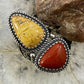 Carolyn Pollack Southwestern Style Sterling Silver Picture Jasper & Red Jasper Decorated Ring For Women