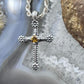 Carolyn Pollack Sterling Silver Citrine Dot Decorated Cross Pendant For Women