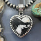 Sterling Silver Southwestern Style White Buffalo Decorated Heart Pendant For Women