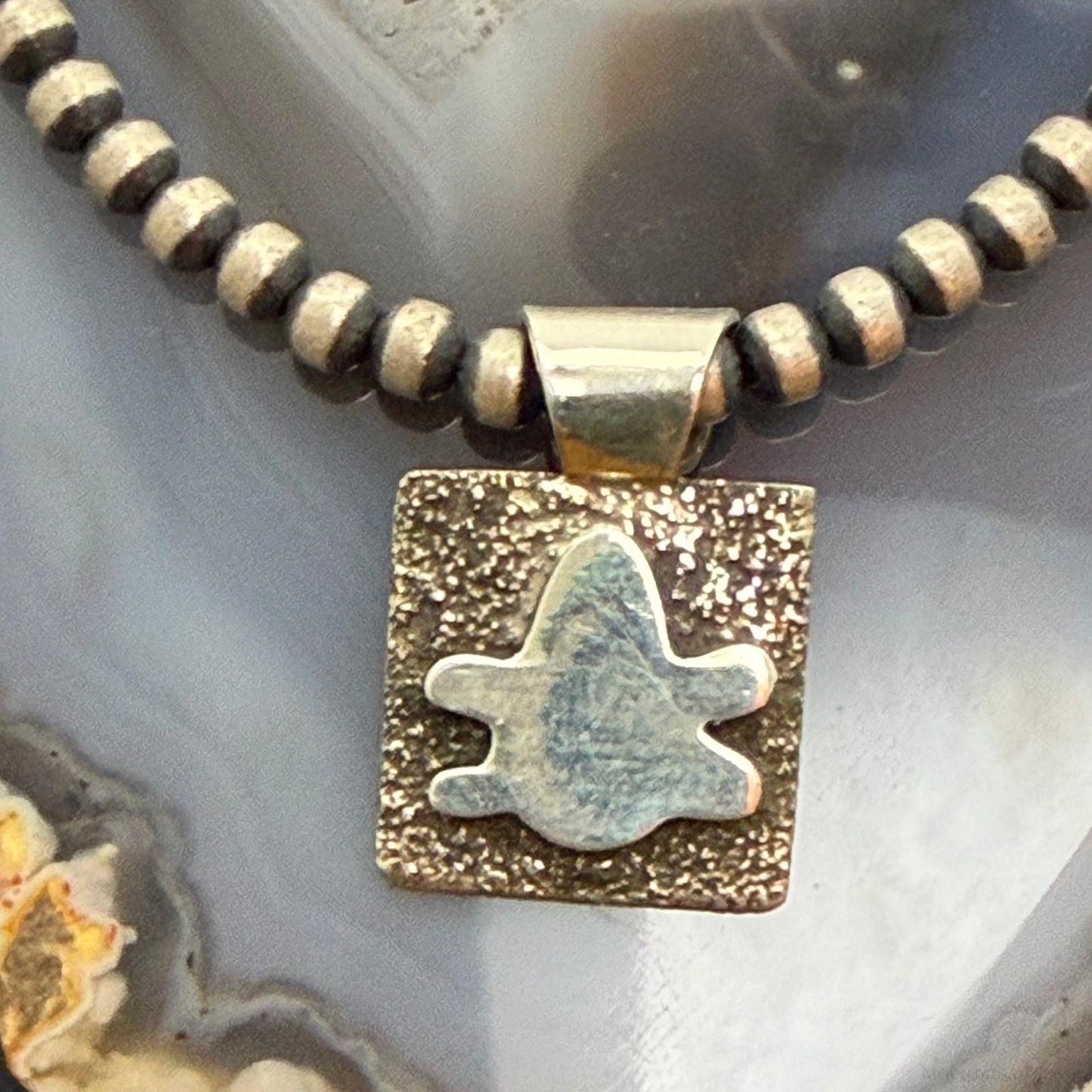 Alex Sanchez Native American Sterling Silver Petroglyph Dainty Pendant For Women