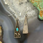 Vintage Silver Native American Turquoise Triangle Dangle Earrings For Women