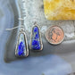 Native American Sterling Silver Triangle Denim Lapis Dangle Earrings For Women