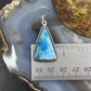Sterling Silver Southwestern Style Triangle Blue Apatite Dangle Earrings For Women