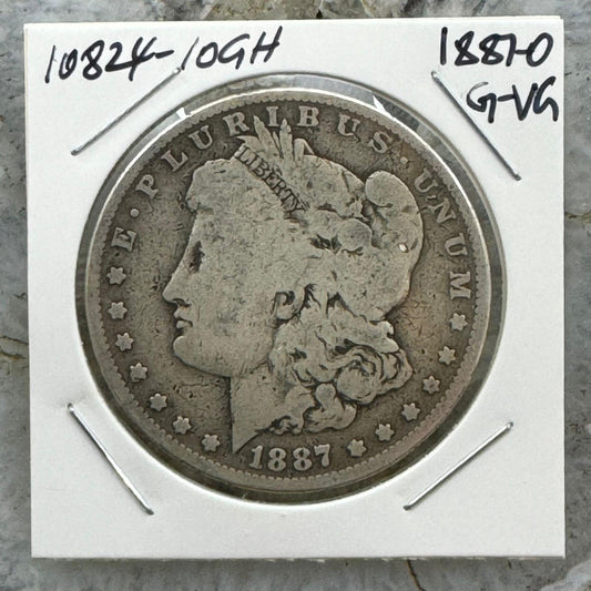 1887-O US 90% Morgan Silver Dollar G-VG #10824-10GH