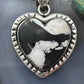 Sterling Silver Southwestern Style White Buffalo Decorated Heart Pendant For Women