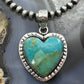 Sterling Silver Southwestern Style Turquoise Decorated Heart Pendant For Women