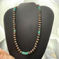 Southwestern Style Copper 8mm Navajo Pearl Beades & Turquoise 18"-20" Necklace For Women