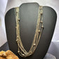 Vintage Sterling Silver 10 Strand Liquid Silver w/Beads 28" Necklace For Women