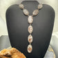 Sterling Silver Southwestern Style Oval Wild Horse Lariat 23.5" Necklace For Women