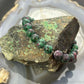 Sterling Silver Ruby Zoisite Beads 8" Bracelet For Women