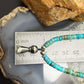 Sterling Silver Turquoise & Navajo Pearl Beads With Squash Blossom Necklace
