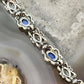Carolyn Pollack Sterling Silver Lapis Decorated Foldover Link Bracelet For Women