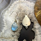 Sterling Silver Southwestern Style Teardrop Moonstone Decrated Dangle Earrings For Women