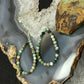Sterling Silver Rounded Faceted Hubei Turquoise Hoop Dangle Earrings For Women