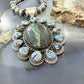 Sterling Silver Southwestern Style Blackjack & Golden Hill Turquoise Pendant For Women